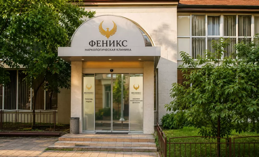 Вход в наркологическую клинику «Феникс» в Шатуре